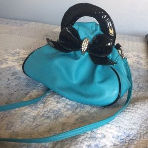 Teal crossover handbag